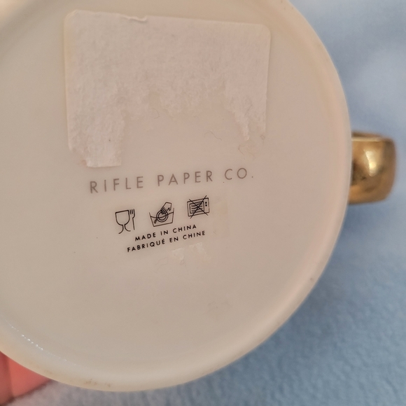 Anthropologie Paper Rifle Co Mistletoe Floral Gold-Handled Mug 4.5" Tall 16oz - Picture 5 of 6